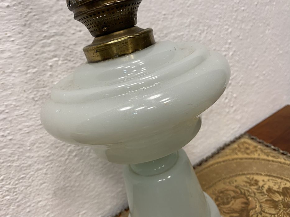 Стара френска газена лампа от разтопено стъкло