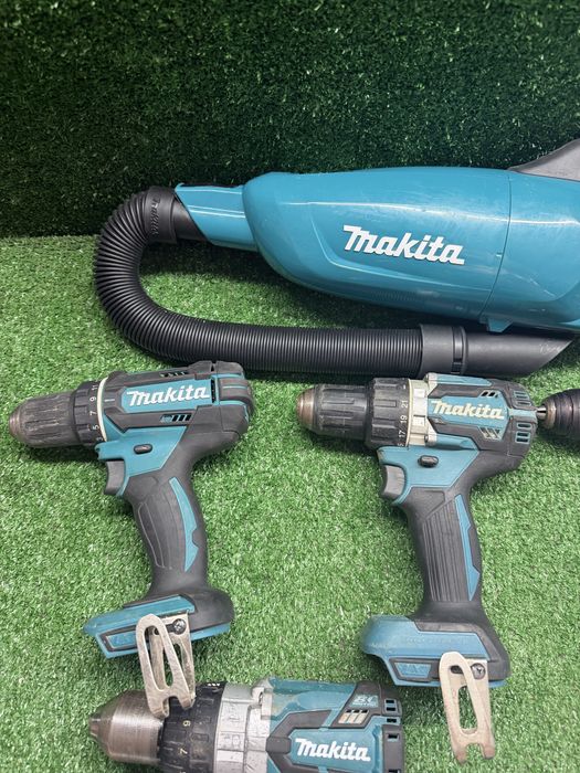 Makita 18v ъглошлайф/винтоверт/прахосмукачка/лампа/батерии/зарядно