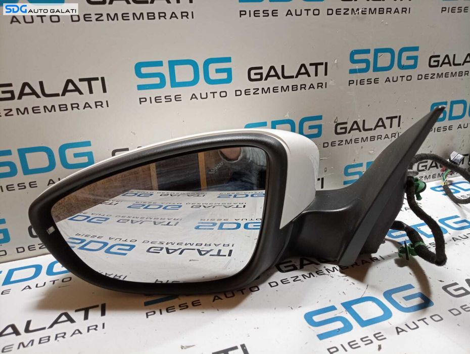 Oglinda Stanga Electrica FARA Pliere Rabatare cu Lumina Ambientala Volkswagen Passat CC 2008 - 2012 Culoare Alb LB9A Cod 3C8857933A [M7670]