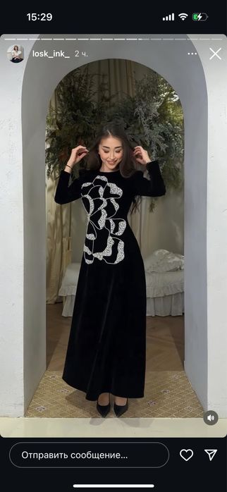 Платье бархат со стразами