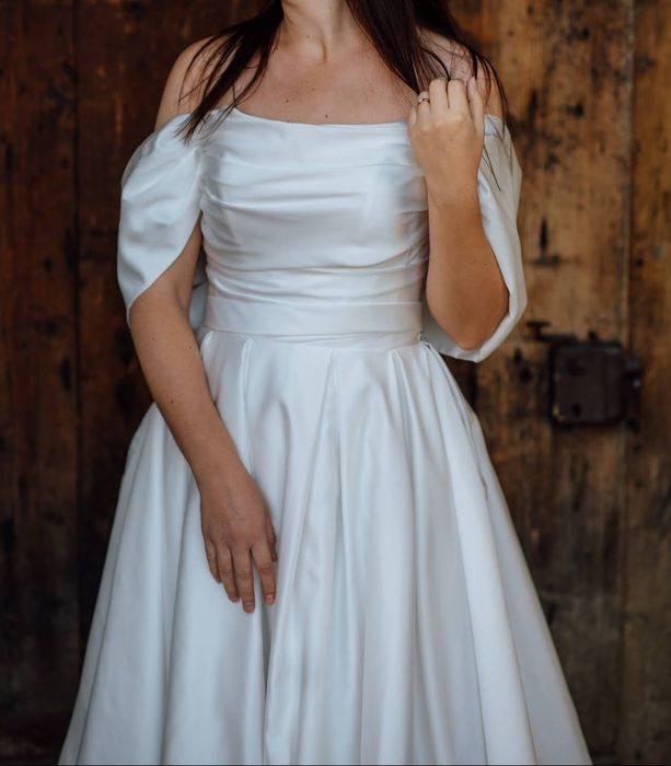 Rochie de miresa A line tafta