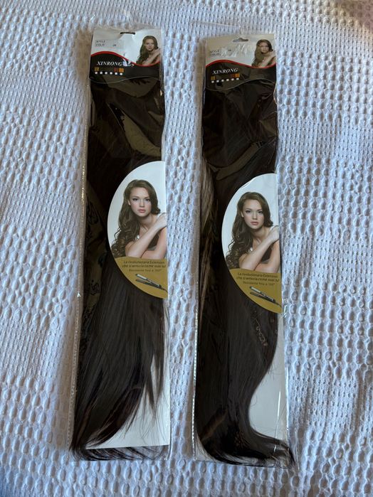 Екстеншъни за коса тъмнокестеняв цвят