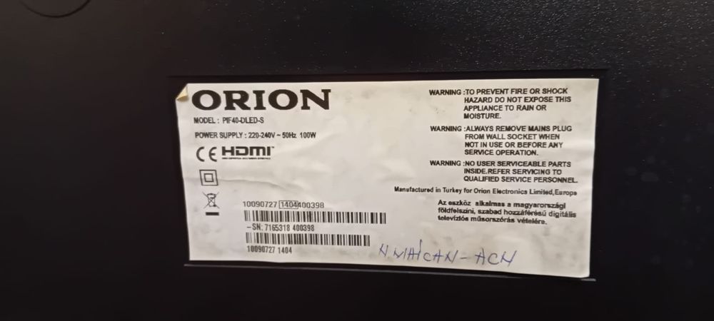 TV dled orion 102cm(40 inchi)