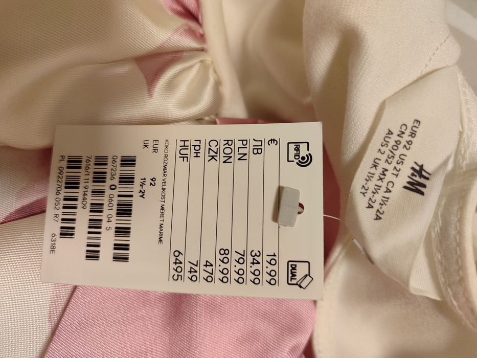 Детска рокля H&M 92рм с етикет