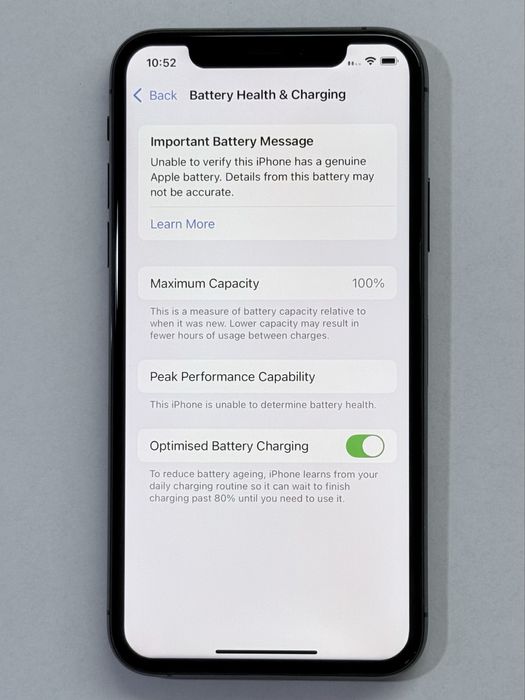iPhone XS Black 100% battery