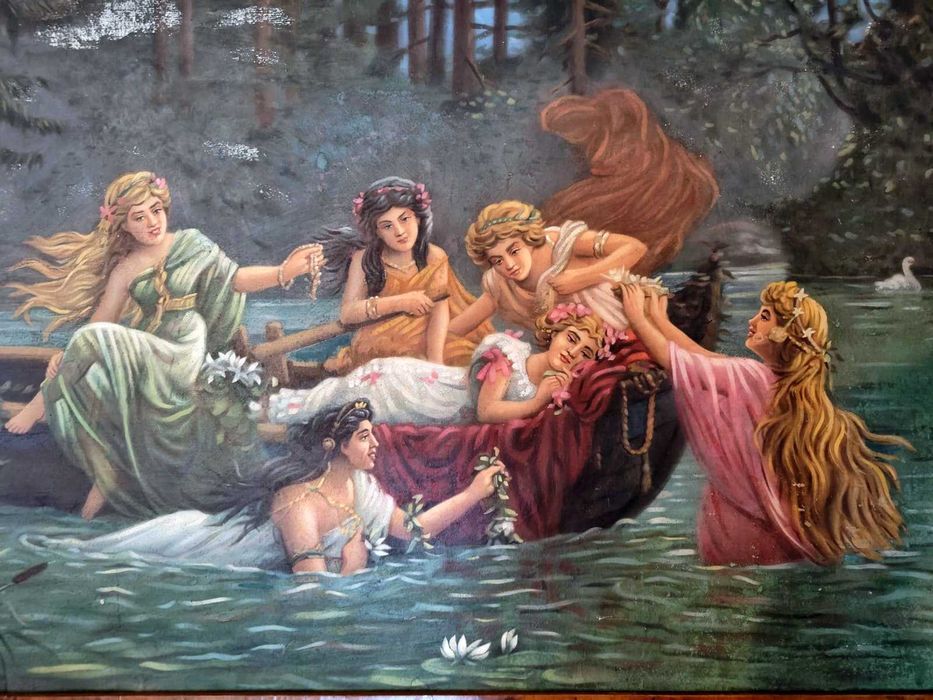 Pictura mare Turbin (1977) – copie „Maidens Bathing” de Hans Zatzka