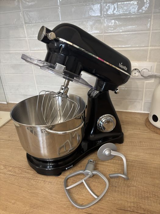 Mixer cu bol de 6L din inox,1800W, din Aluminiu, MB-1800-LUX, Negru