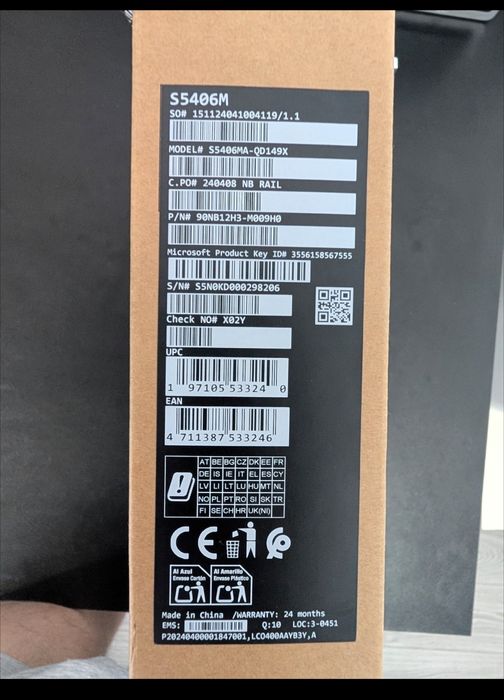 Laptop ASUS Vivobook S14 OLED ALUMINIU ÎN GARANȚIE Intel Core Ultra 5 125H 4.5GHz 14.0'' OLED 16GB LPDDR5X 512GB SSD Intel Arc Windows 11 PRO zenbook