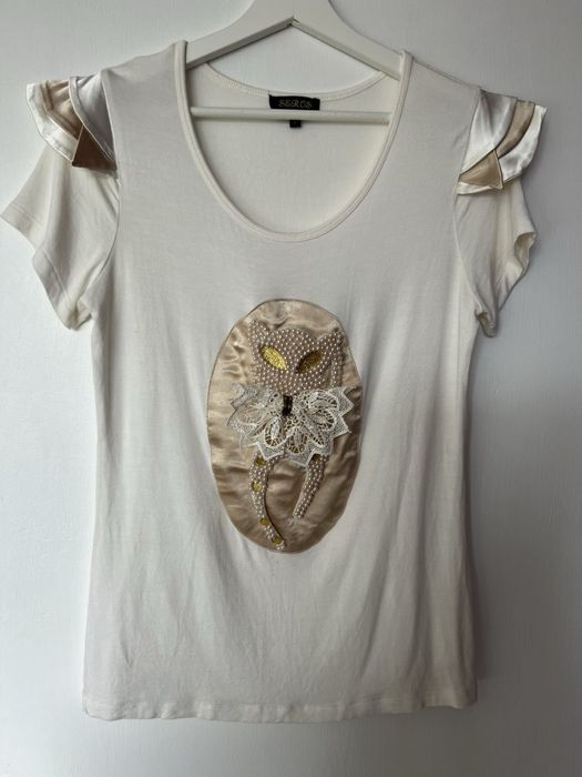 Дамска тениска от Италия с перли р-р Л