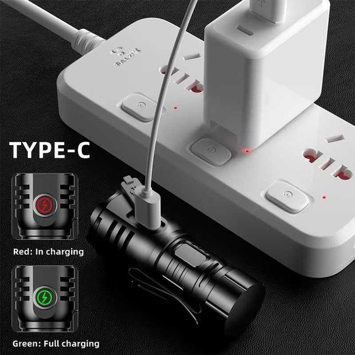 Мини фенер с магнит мощен силен и надежден с алуминиев корпус 1000 lm