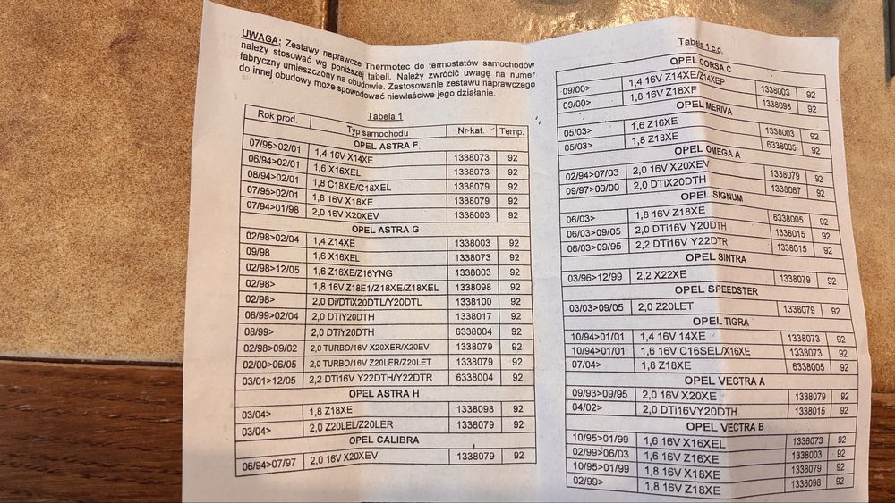 Термостат Опел/ Thermostat Opel