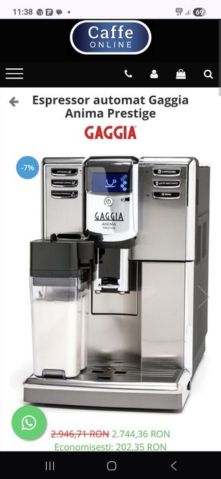 Espressor automat cafea Gaggia Anima Prestige