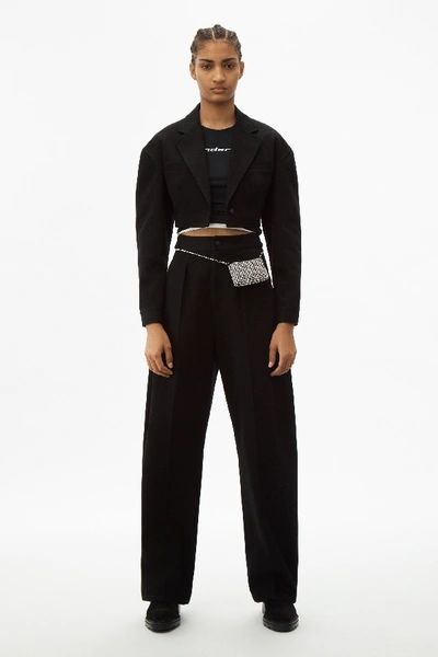 T by Alexander Wang кропнат деним блейзър