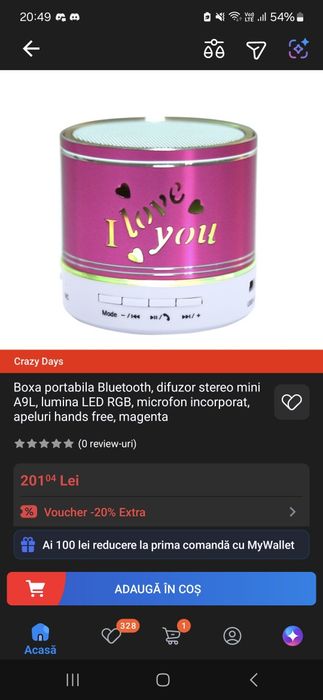 Boxa bluetooth și radio FM