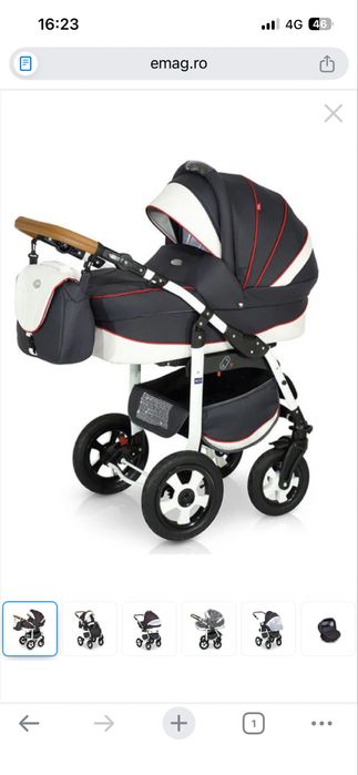 Carucior 3 in 1 Ride Dark Grey,Krausman