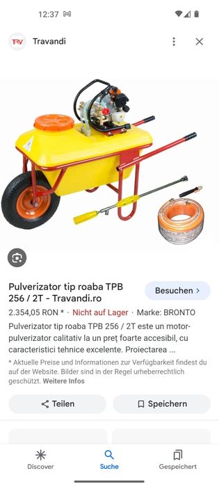 Pulverizator tip roabă TPB 256/2T