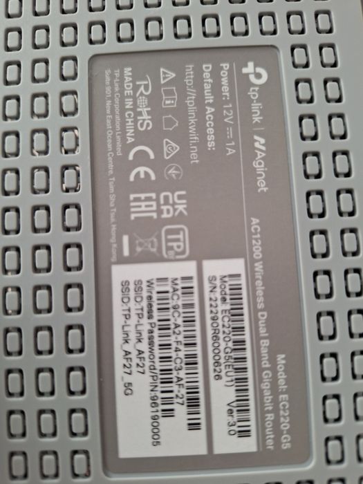 Router TP-Link EC220-G5 wireless Gigabit Ethernet Bandă dublă