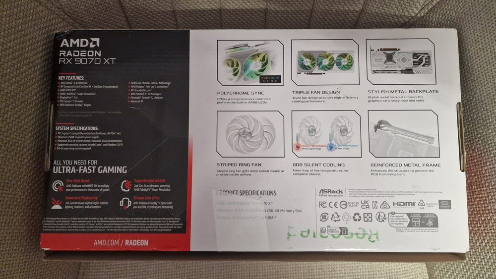 Placa video ASRock Steel Legend AMD Radeon RX 9070 XT 16GB