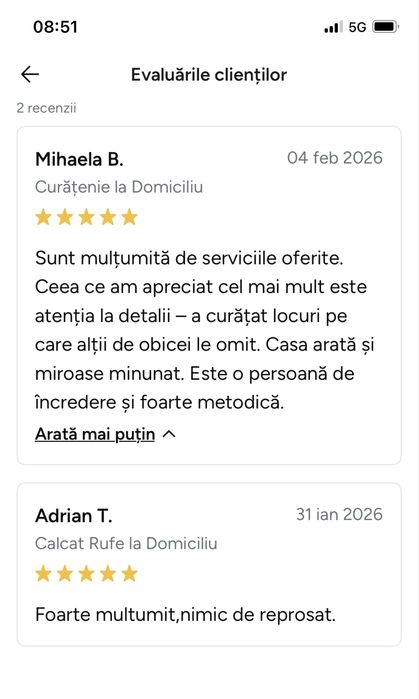Curatenie si Călcat haine