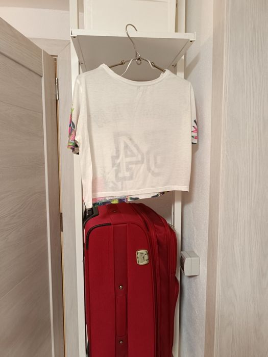 Tricou scurt alb cu model floral incriptiona Heaven54, S/M