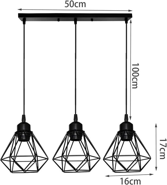 Lampa suspendata( lampadar) 3 bulbi, Retro design, REDUS de la 410RON