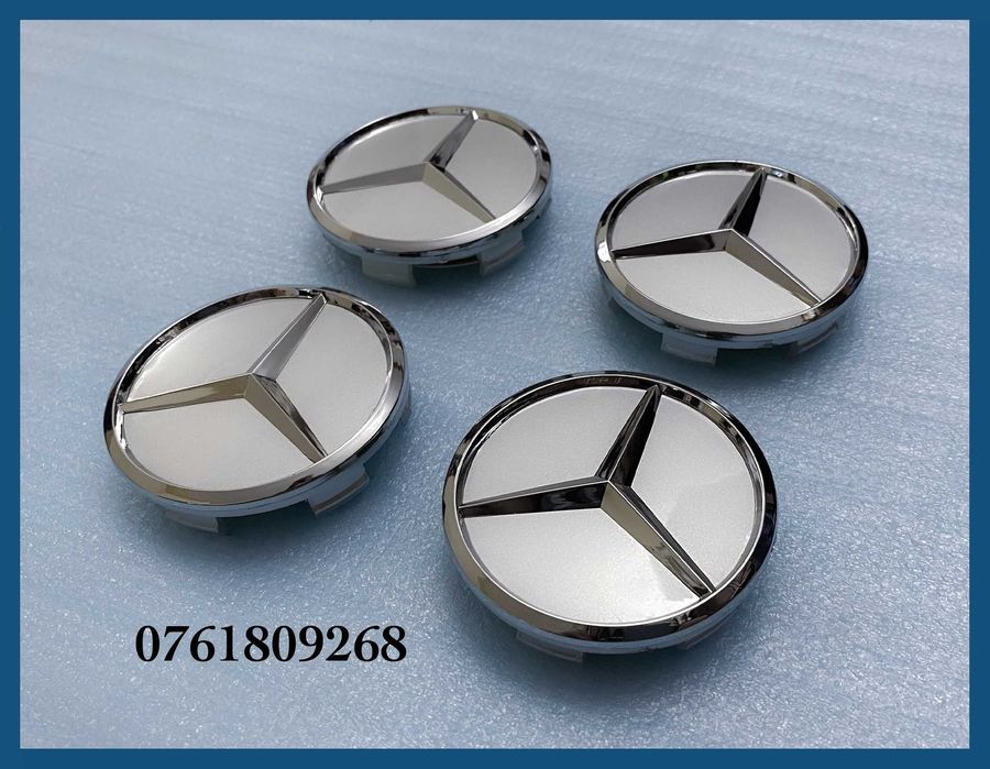 Set 4 capace gri-crom 60mm jante aliaj Mercedes Benz