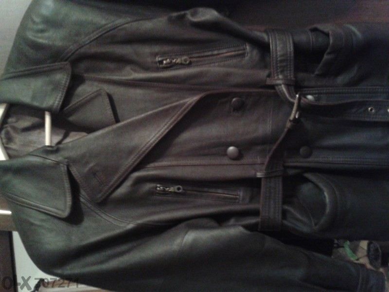 Кафяво дамско яке от естествена кожа