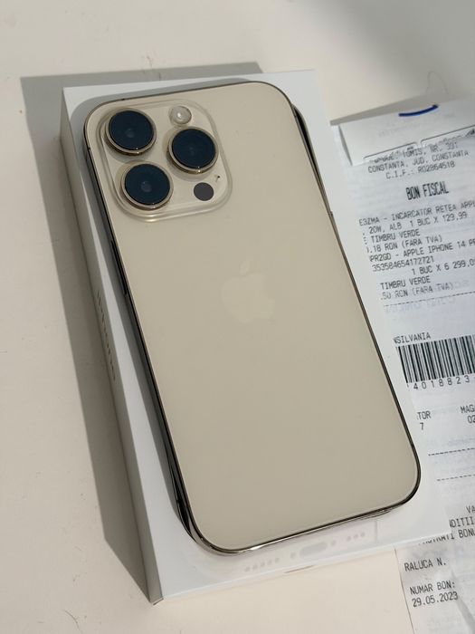Iphone 14 pro Gold 100% baterie 256 gb