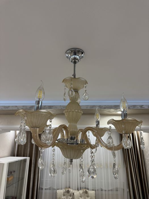 Елегантни полилеи с кристални елементи + крушки (5 броя)