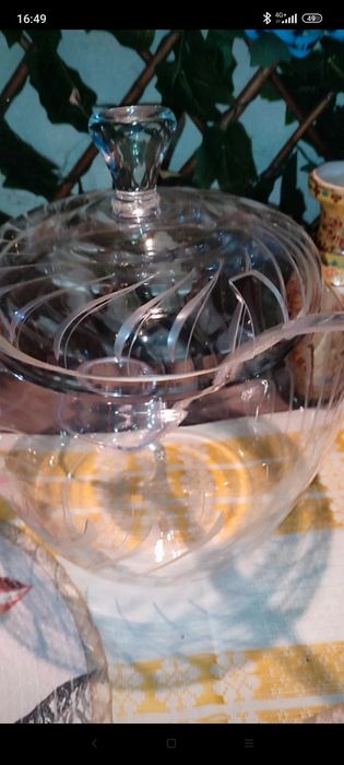 Set din sticla cu cani, nou nefolosit, inserții deosebite, Germania