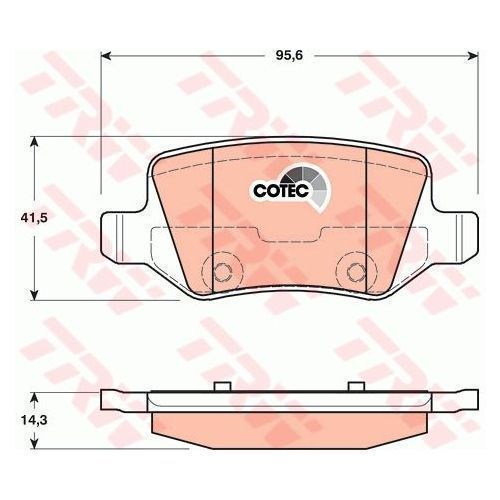 Placute frana Mercedes Clasa A W168, 07.1997-08.2004, Clasa A W169, 09.2004-06.2012, Klasa B W245, 03.2005-11.2011, Vaneo 414, 02.2002-07.2005, TRW