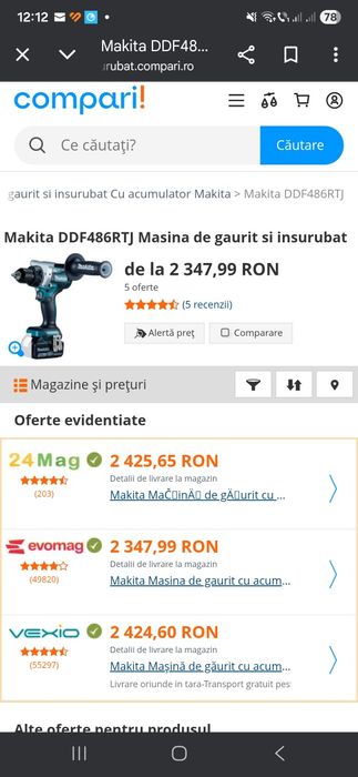Autofiletanta masina de însurubat Makita DDF 486