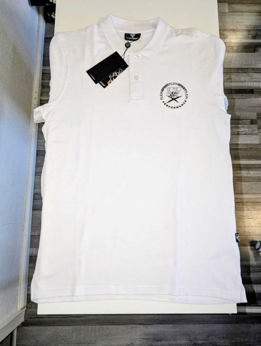 Phillipp Plein блуза, бяла, къс ръкав, XL, нова