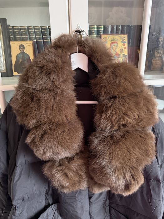 Geaca cu guler de blana naturala