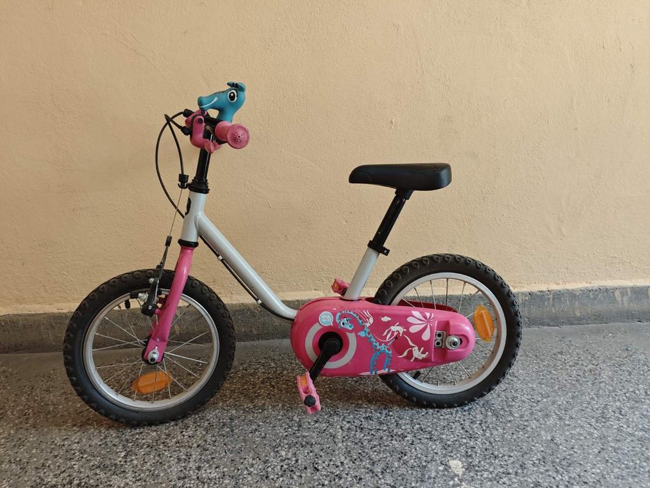 B'TWIN Детско колело Giraf 14" на Декатлон, за Момиче 3-5 години