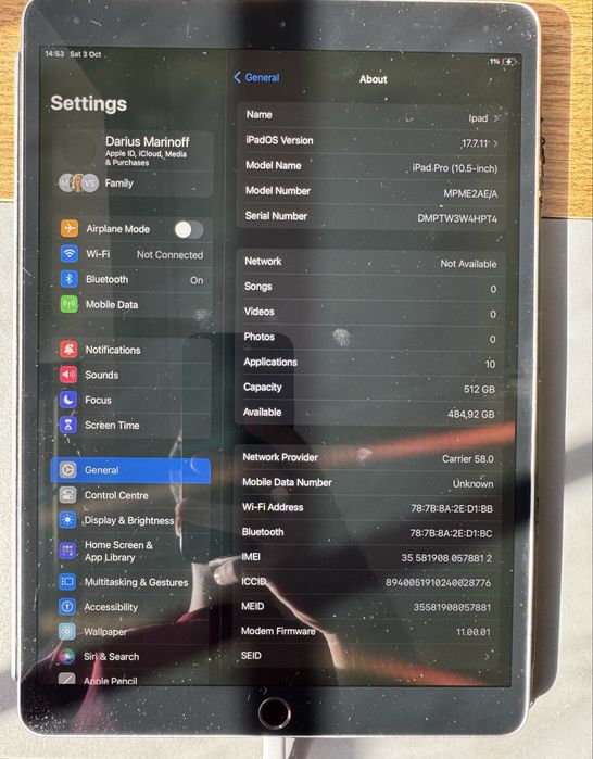 iPad Pro Silver 10.5 (2017) 512gb