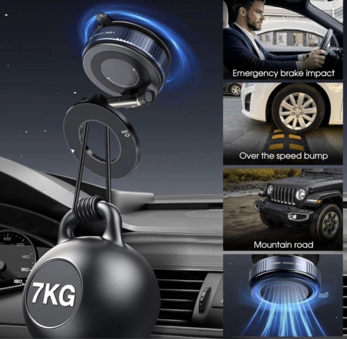 Suport magnetic auto ABS rotativ la 360°