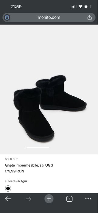 Ghete stil UGG (brand Mojito, pliele naturala)