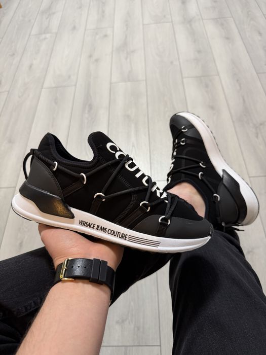 Adidasi Barbati Versace Couture Negru & Alb!