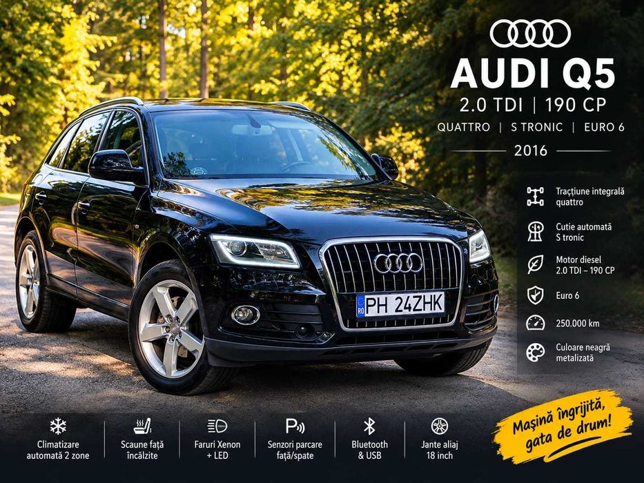 Audi Q5 2.0 TDI 190 CP Quattro S tronic | Euro 6 | 2016