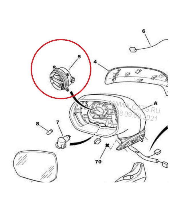 Actuator oglinda exterioara Citroen C4 Picasso/Spacetourer, 06.2013-, partea dreapta, cu functie memorie