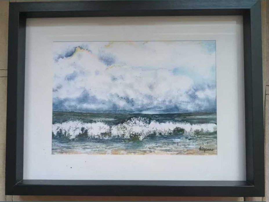 Акварел и сух пастел, с подпис от художника
