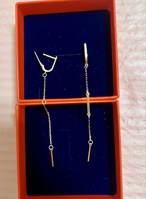 Золотые сережки висячие