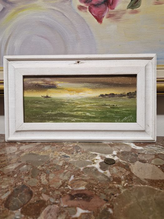 Прекрасна антикварна картина масло фазер Куню Китанов Ки