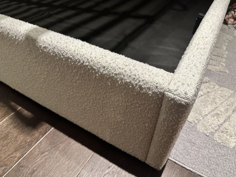 Pat alb boucle,  matrimonial 180x200cm