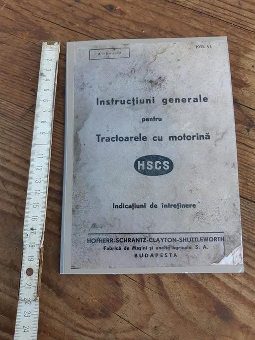 Tractor epocă, cartea tehnica, 1939