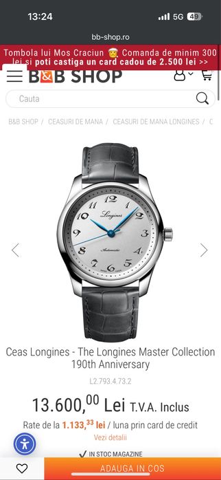 Ceas Longines - The Longines Master Collection 190th Anniversary  40mm