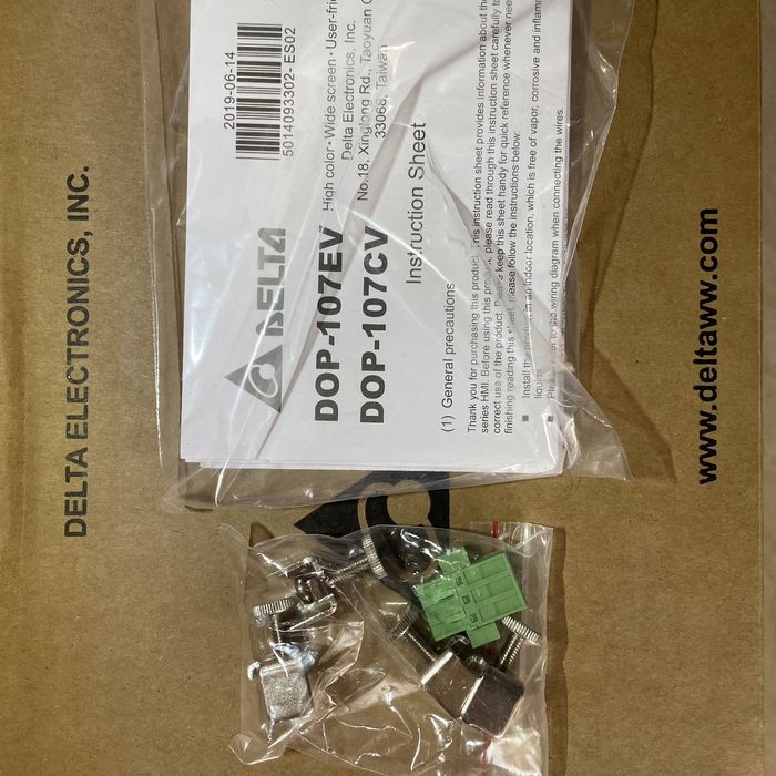 Delta HMI screen. DOP-107EV