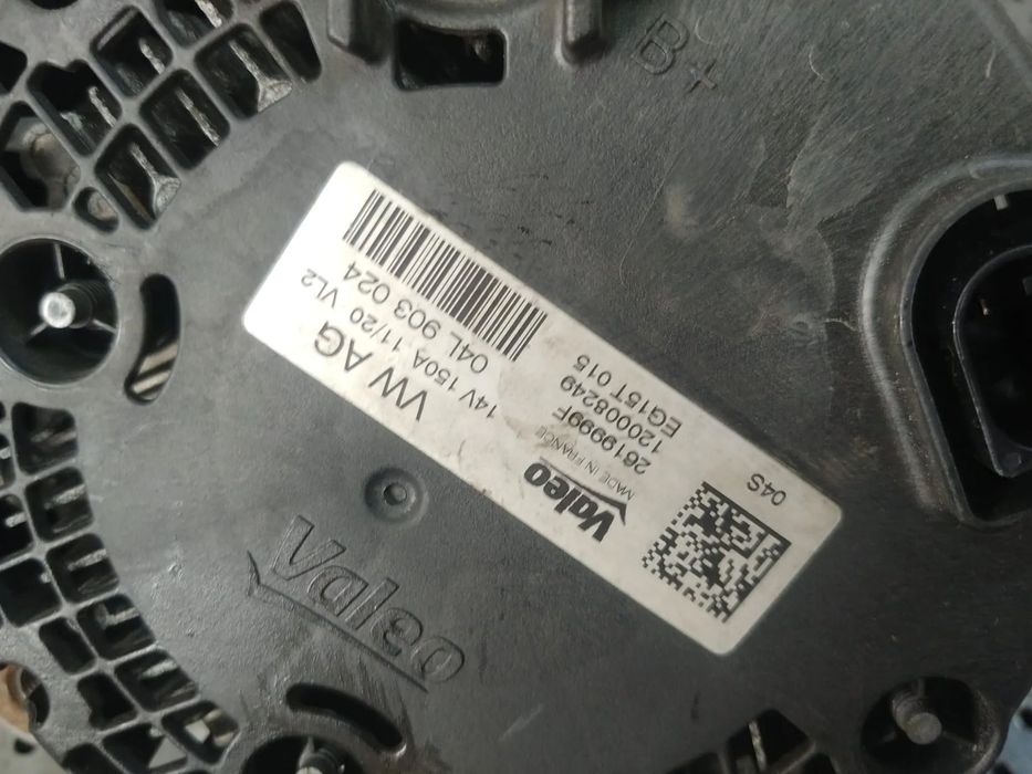 alternator 2.0 tdi det audi a4 b9 8w 04l903024  2619999f
