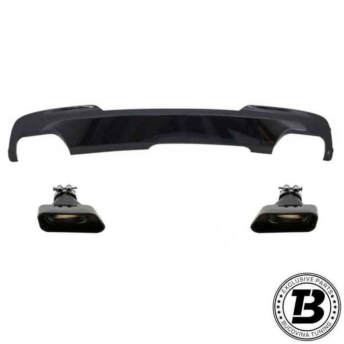 Difuzor Bara Spate cu Ornamente compatibil cu BMW Seria 5 F10 F11 M5 Design